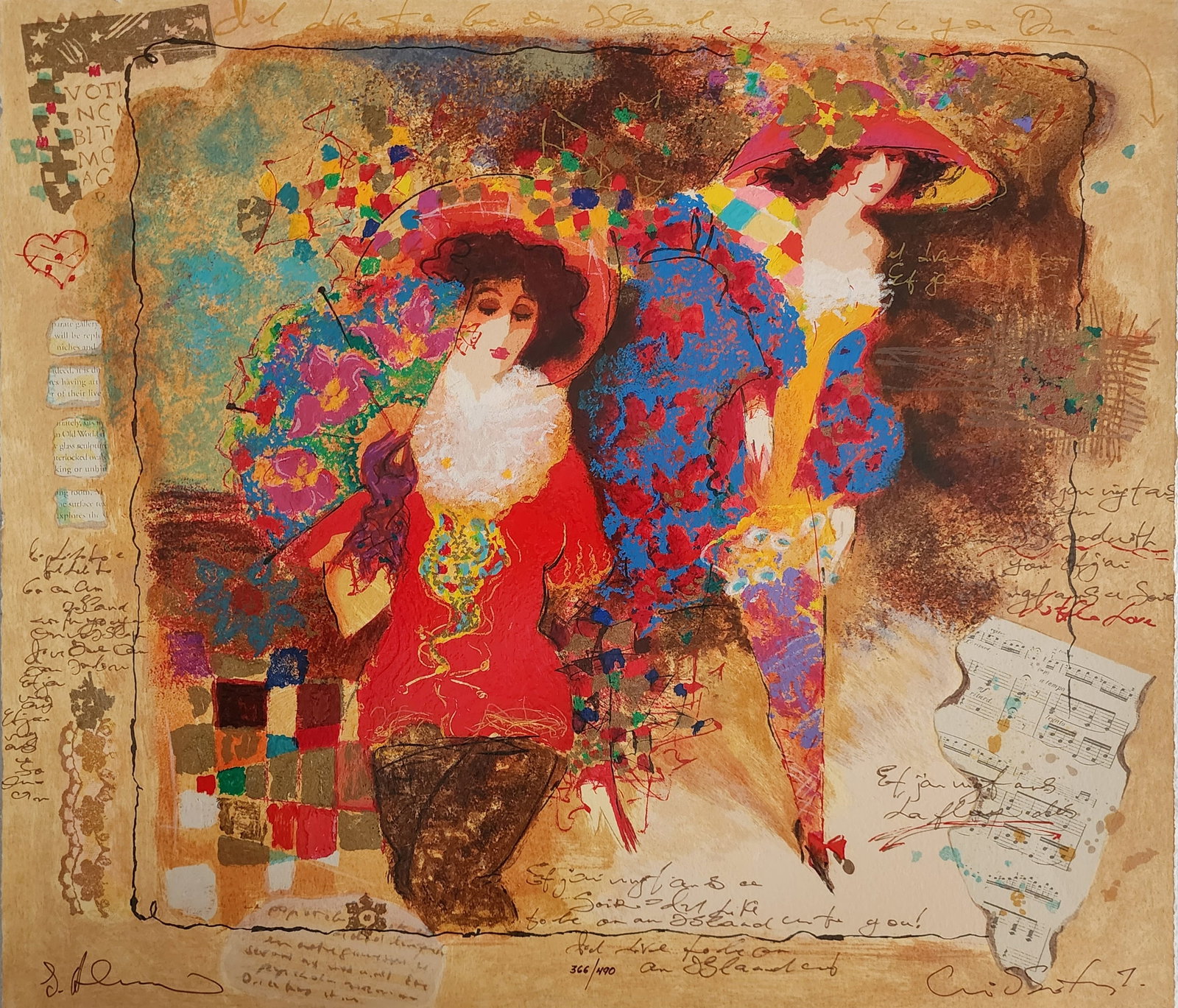 Alexander Galtchansky And Tanya Wissotzky, 'Passing Thought' Hand Signed Limited Edition Serigraph: Artist: Alexander Galtchansky (1959-2008) and Tanya Wissotzky (1959-2006) Title: Passing Thought Type: serigraph on deckle edged paper Edition: Limited Plate Signed and numbered Size: approximately 36