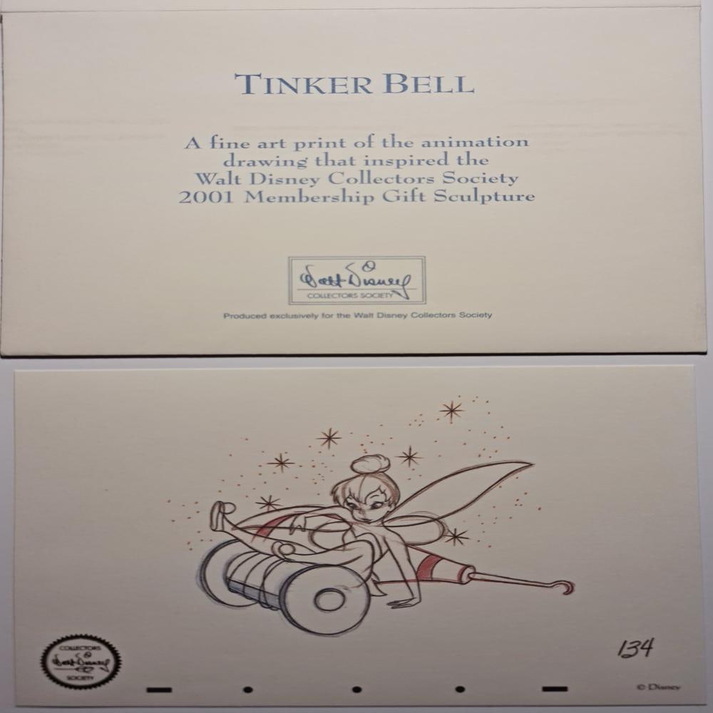 Disney's, Tinker Bell Limited Edition Animation Print: Subject: Classic Collection Tinker Bell Type: Lithograph Year: 2001 Size: 7" x 5" Country of Origin: USA Condition: Excellent