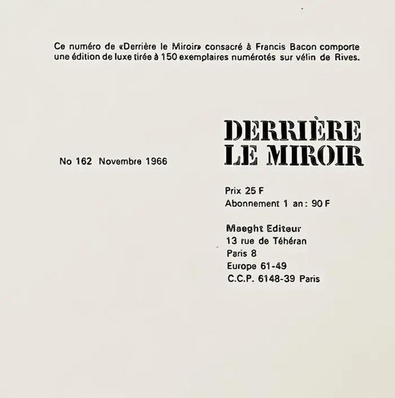 Francis Bacon, 'Portrait of Isabel Rawthorne' original color lithograph, 1966 - 2