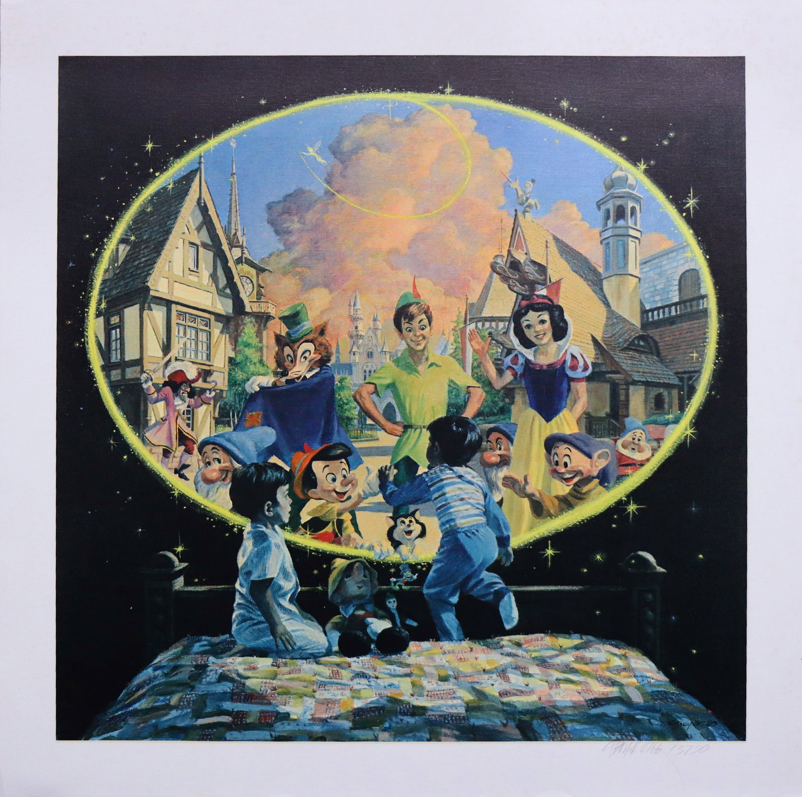 Charles Boyer, 'A Child's Fantasy Come True', Signed Limited Edition Disney Lithograph, 1983: Artist: Charles Boyer (1935 - 2021) Title: 'A Child's Fantasy Come True!' Year: 1983 Limited Edition: 2166 out of 3750 Signed: C Boyer Image Size: 20"x20" Paper Size: 22.5"x22.5" Type: Lithograph Mate