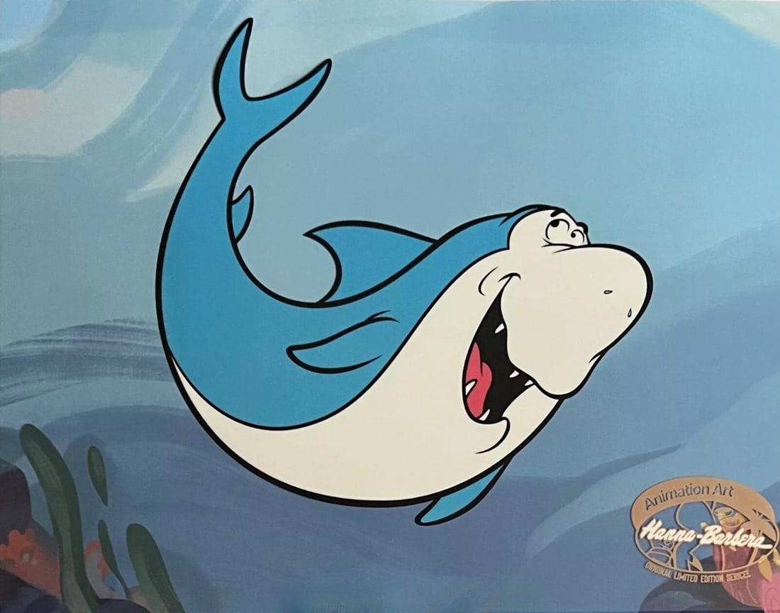 Hanna-Barbera, 'Jabberjaw', Limited Edition Animation Cel: Limited edition sericel of "Jabberjaw". This fantastic artistic recreation animation features Jabberjaw as he appeared in the original animated cartoon. Measures 11" x 14". Comes unframed, in excellen
