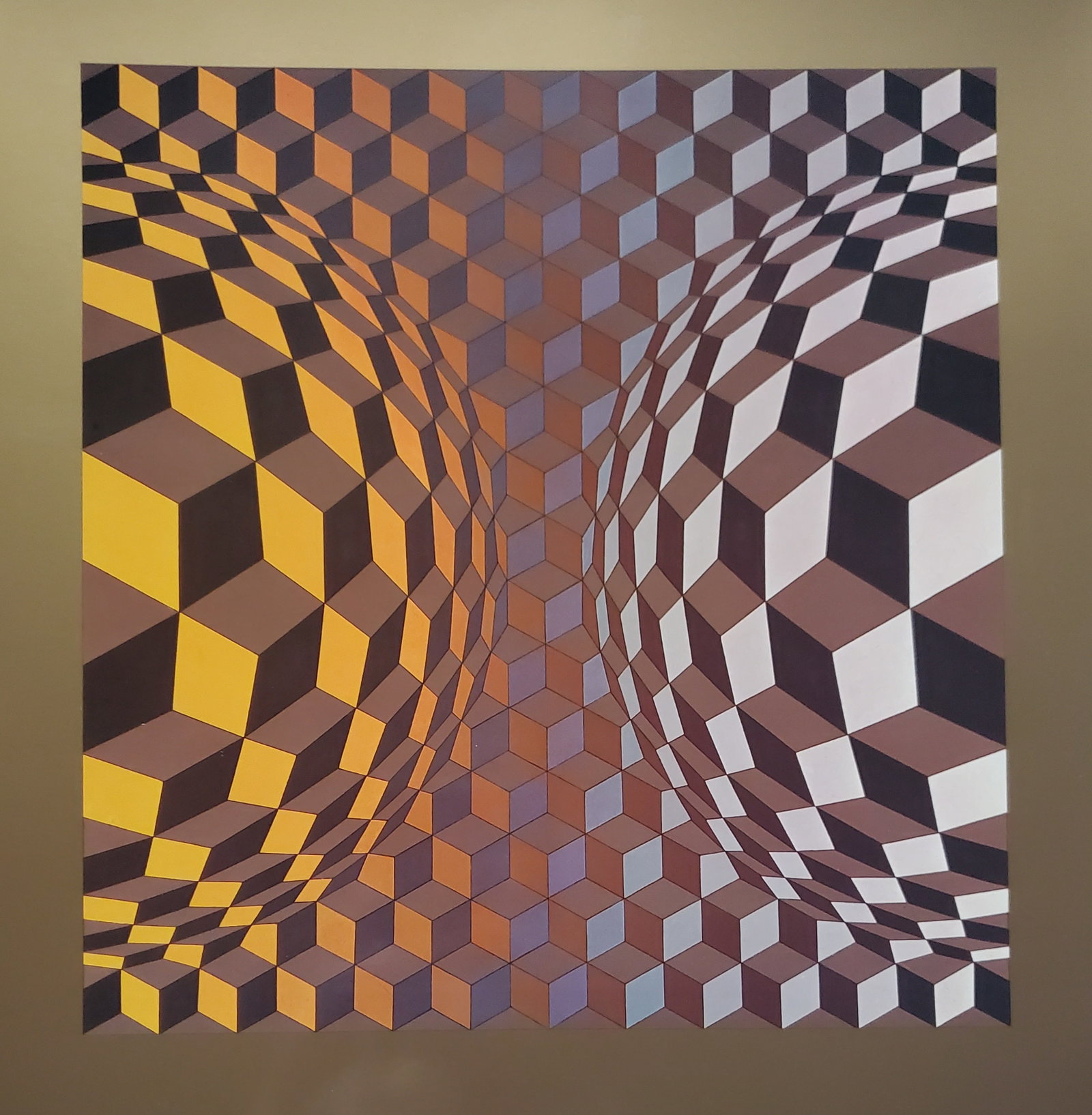 Victor Vaserely, CHEYT-OND, 1970 Framed, Monograph: Description: Title: CHEYT-OND Type: Monograph on paper Not Signed or numbered, as published Published by Editions Du Griffon Neuchatel in 1975, and printed in Switzerland. Size 10.5 x 10.5" Framed App