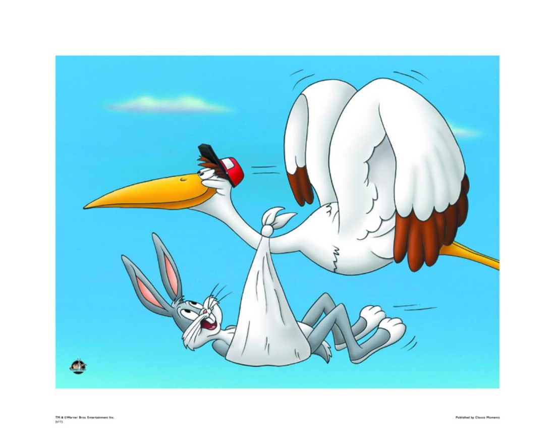 Warner Bros, Looney Tunes, Bugs Bunny, "Special Delivery", Animation Giclee: Title- Special Delivery Published by Classic Moments as Part of a Limited Edition Run of 500 Type- Animation Giclee Paper- MT600 Year- Circa 2000-2010 Size- 16" x 20" Licensed by Warner Bros. Conditio