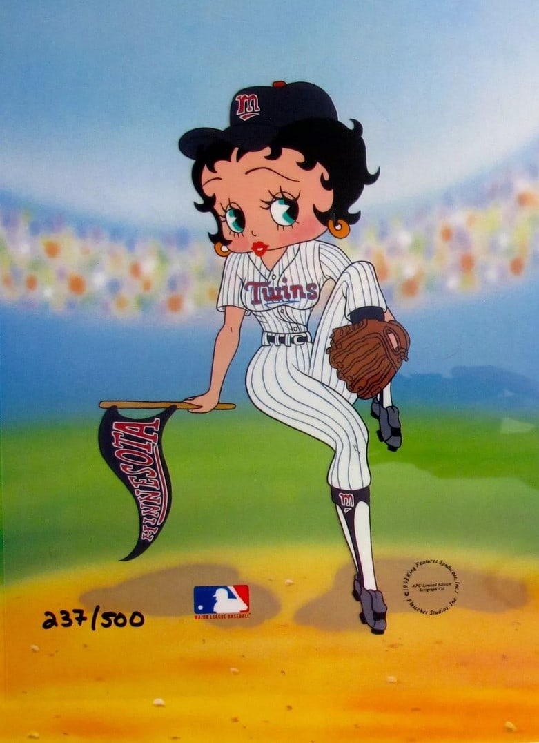 Fleischer, 'Betty Boop - MLB Minnesota Turins Pin-Up', Limited Edition Animation Cel (1 of 1)
