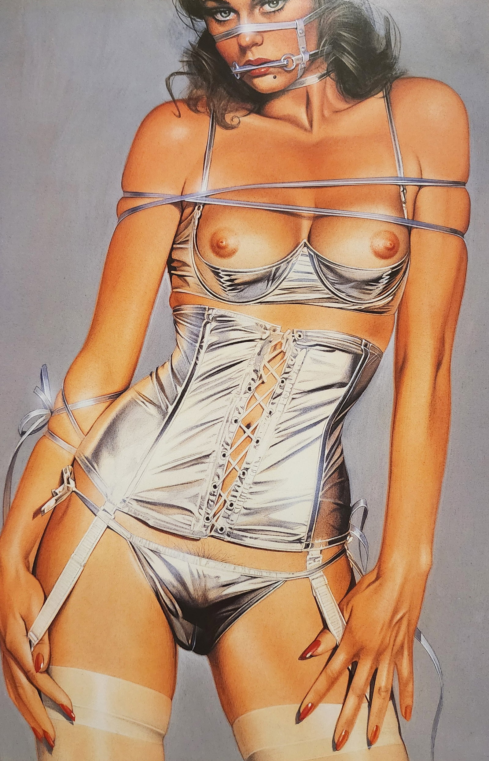 Hajime Sorayama, The Gynoids 1993 - Large format offset lithograph: Artist: Hajime Sorayama Title: The Gynoids Medium: Offset lithograph Year: 1993 Printed in Japan Size: 14 x 9 inces Matted Size: 20 x 16 Inches Condition: Excellent