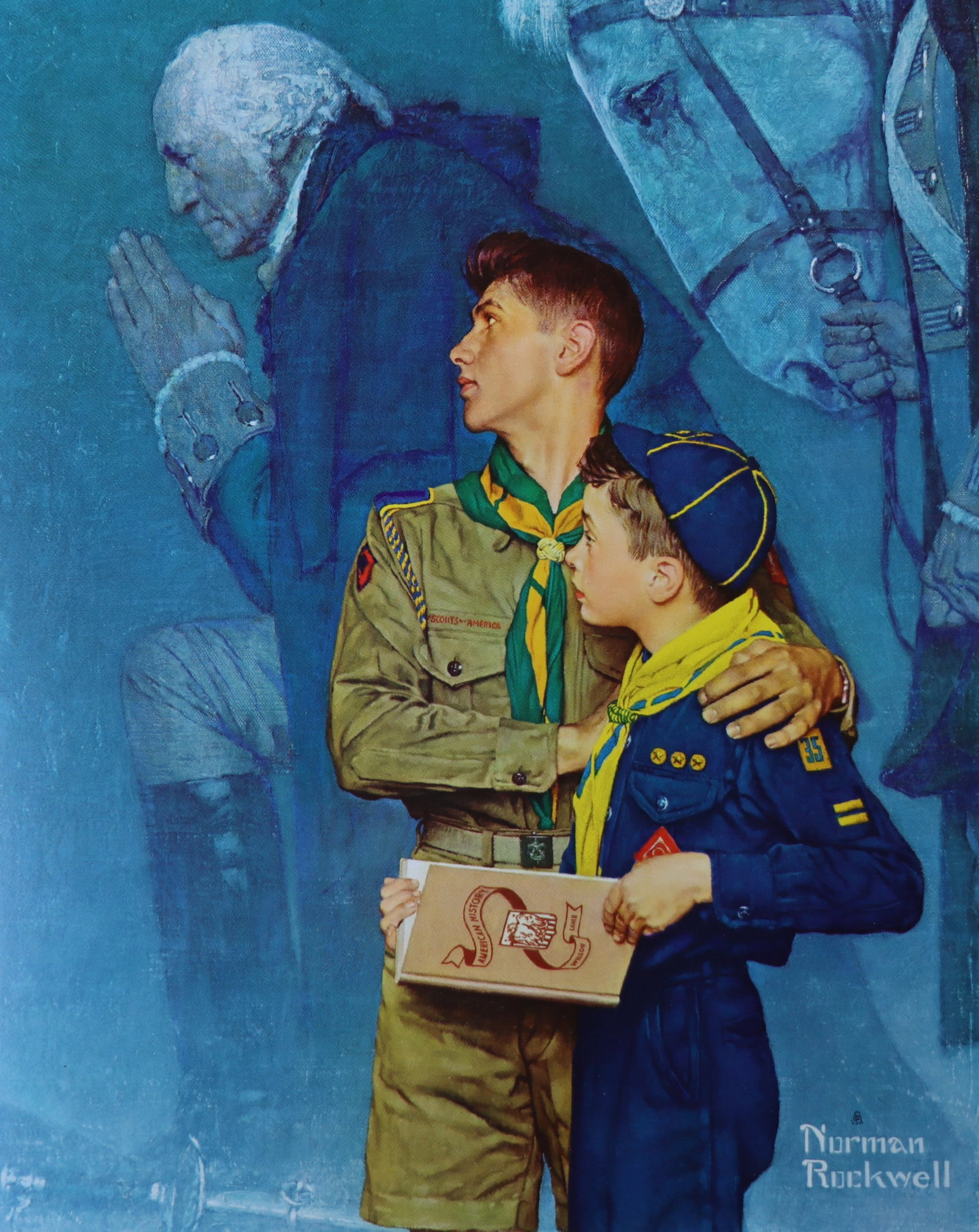 Norman Rockwell, 'Our Heritage', Offset Lithograph, 1969: Artist: Norman Rockwell (American, 1894-1978) Title: Surface: Gloss Paper Type: Offset Lithograph Year: 1969 Size: 14"x11" inches (35.6 x 27.9 cm) (sheet, each)Origin: USA Signed: No Artist Bio: First