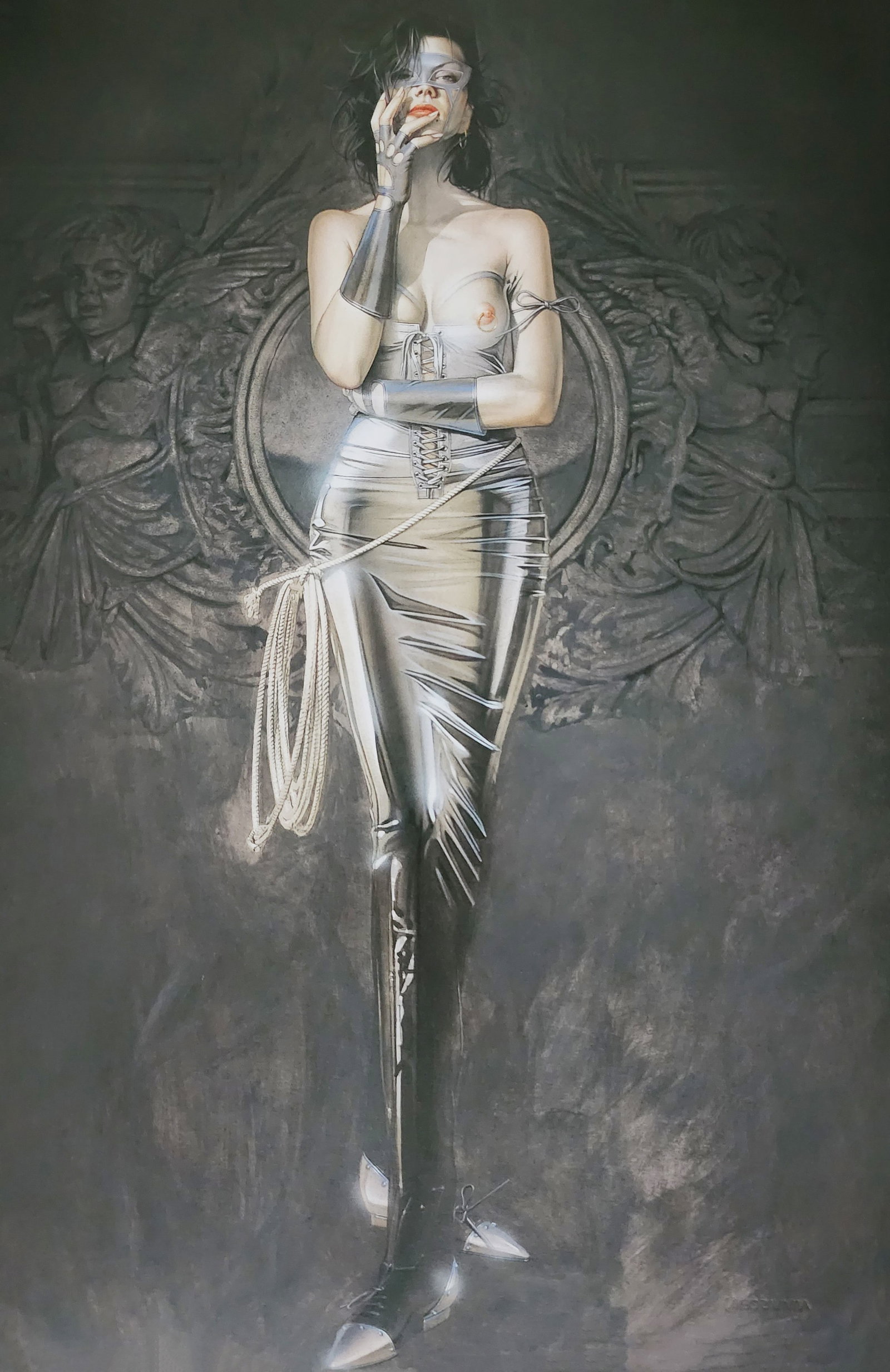 Hajime Sorayama, 'Untitled', Offset Lithograph - Large Format, 1997: Artist: Hajime Sorayama Title: Untitled Year: 1997 Offset Lithograph Dimensions: 14x10 inches Mount Board Size 16x20 inches Professionally dry Mounted on acid free backing with a 4 ply mattCondition: 
