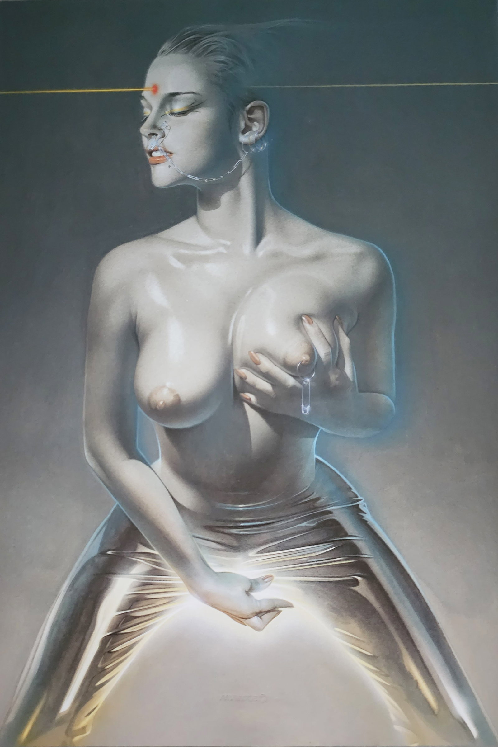 Hajime Sorayama, 'Untitled', Offset Lithograph - Large Format, 1997: Artist: Hajime Sorayama Title: Untitled Year: 1997 Offset Lithograph Dimensions: 14x10 inches Mount Board Size 16x20 inches Professionally dry Mounted on acid free backing with a 4 ply mattCondition: 