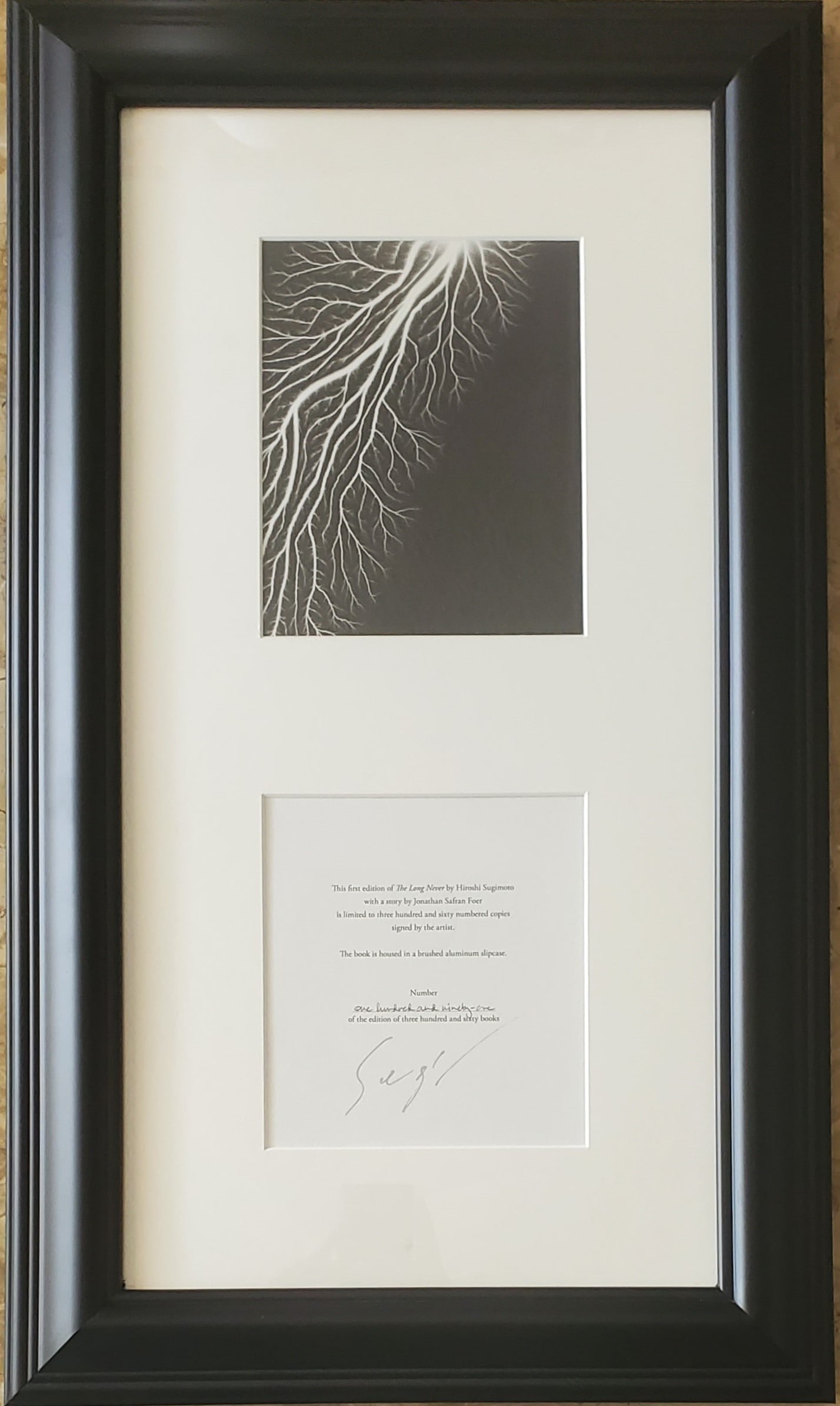 Hiroshi Sugimoto, 'Lightning Fields' I, With Hand Signed/Numbered Cutout: Description Photographer: Hiroshi Sugimoto is a contemporary Japanese photographer whose esoteric practice explores memory and time. Using the intrinsic quality of long exposure photography, the artis