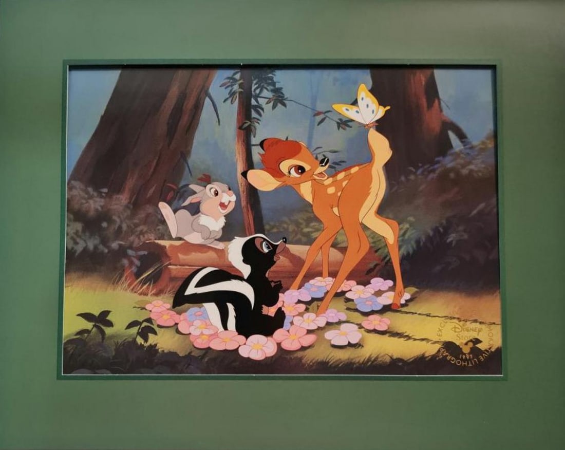 Disney's, Bambi, Commemorative Lithograph: Subject: Bambi Type: Lithograph Year: 1997 Size: 14" x 11" Country of Origin: USA Condition: Excellent