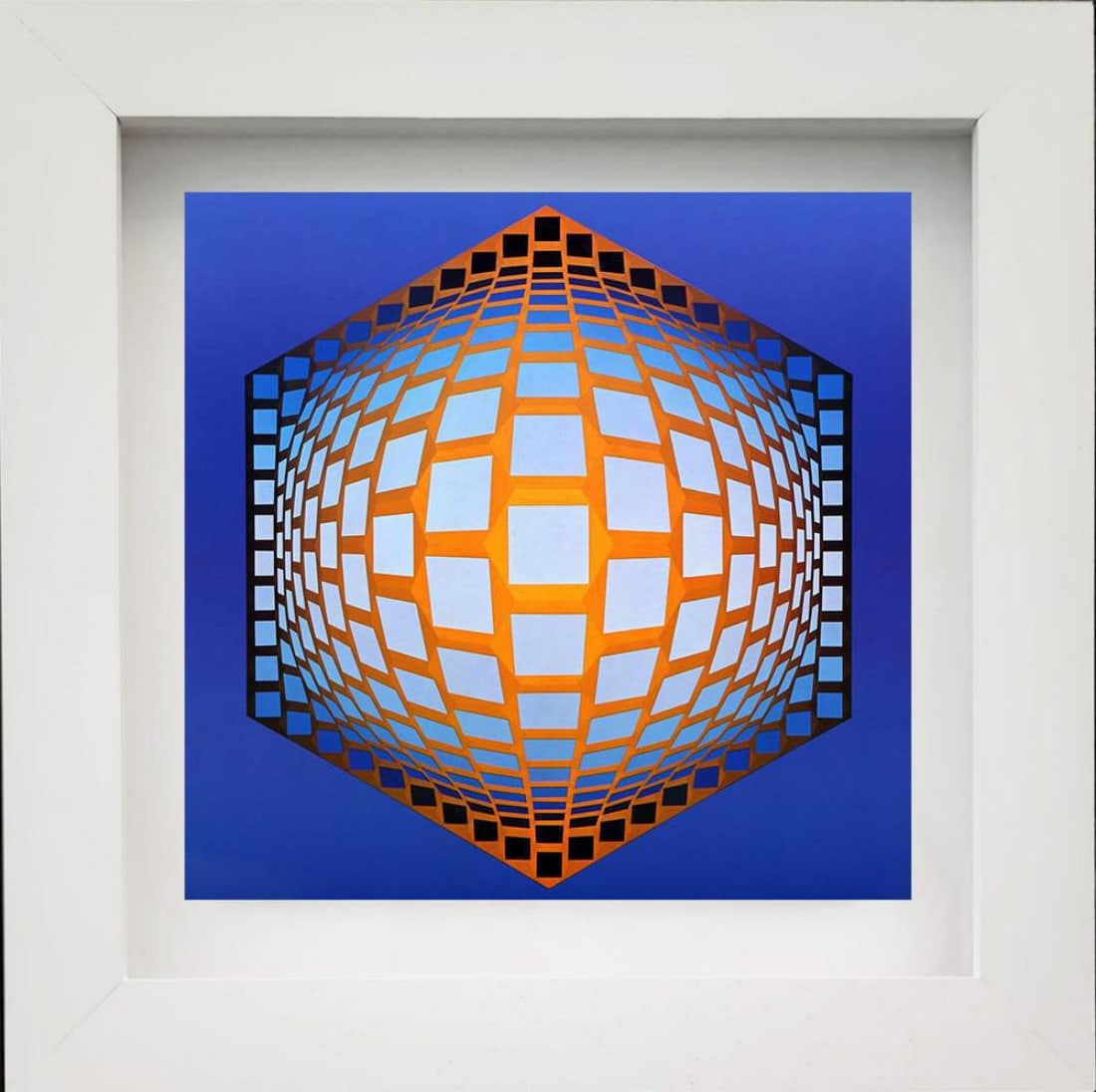 Victor Vasarely, 'Tegla-Hat, 1972' Monograph On Paper, Framed: Victor Vasarely "Tegla-Hat" 1972 Monograph on paper Not Signed or numbered, as published Published by Editions Du Griffon Neuchatel in 1971, and printed in Switzerland. Paper size: 10.5 " x 10.5" Fram
