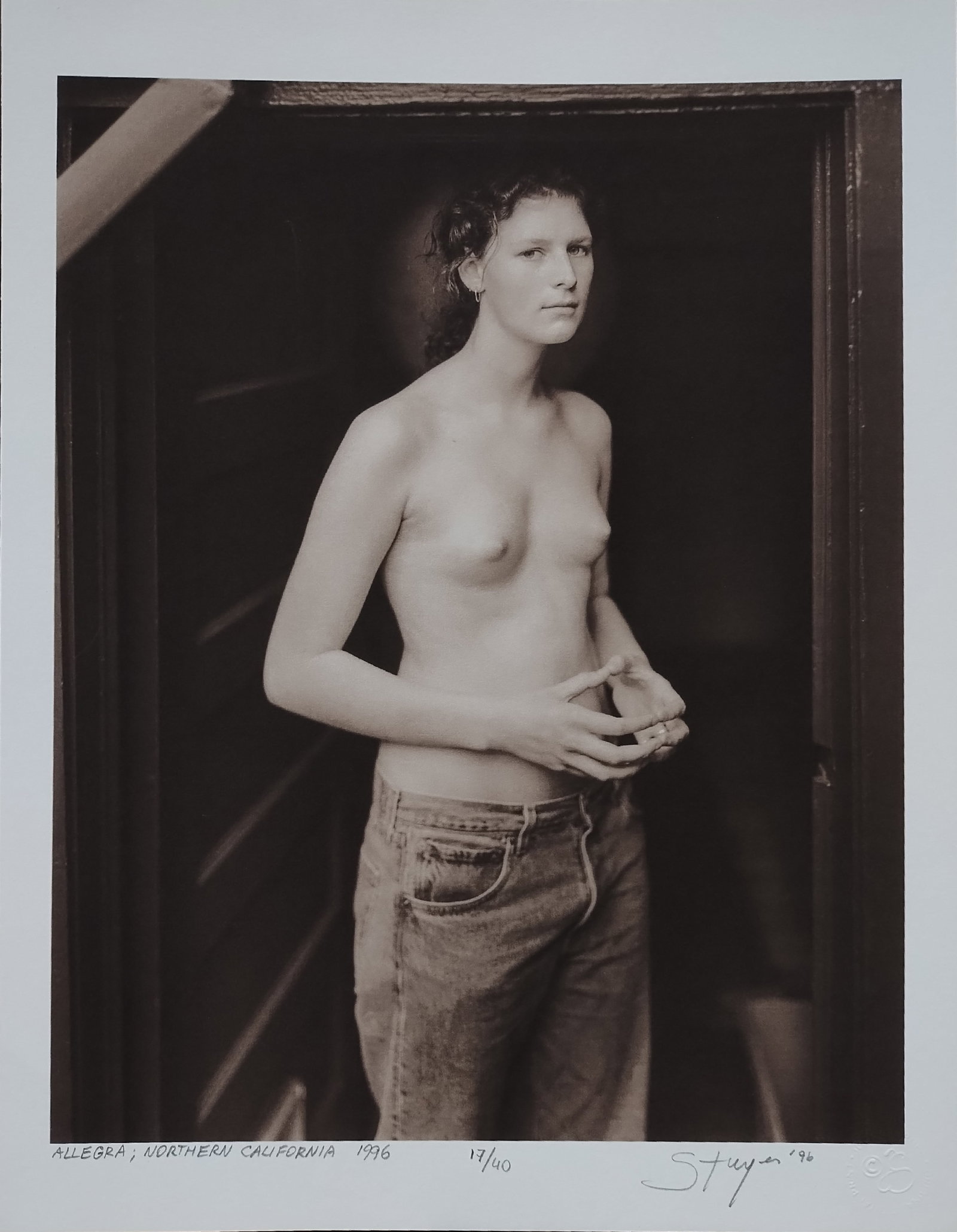 Jock Sturges, Allegra, Northern California, Signed Limited Edition Print, 1996: Artist/Photographer: Jock Sturges Title: Allegra, Northern California Media: lithograph Year: 1996 Approx Size: 5"x7 to 11"x14" Condition: In excellent condition Professionally dry-mounted and matted 