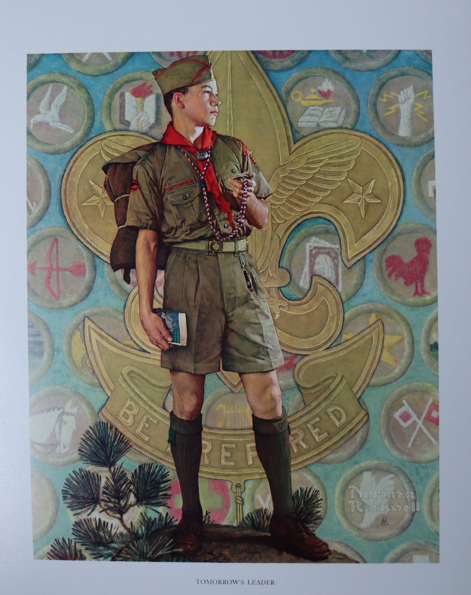 Norman Rockwell, 'Tomorrow's Leader', Offset Lithograph, 1969: Artist: Norman Rockwell (American, 1894-1978) Title: Surface: Gloss Paper Type: Offset Lithograph Year: 1969 Size: 14"x11" inches (35.6 x 27.9 cm) (sheet, each)Origin: USA Signed: No Artist Bio: First