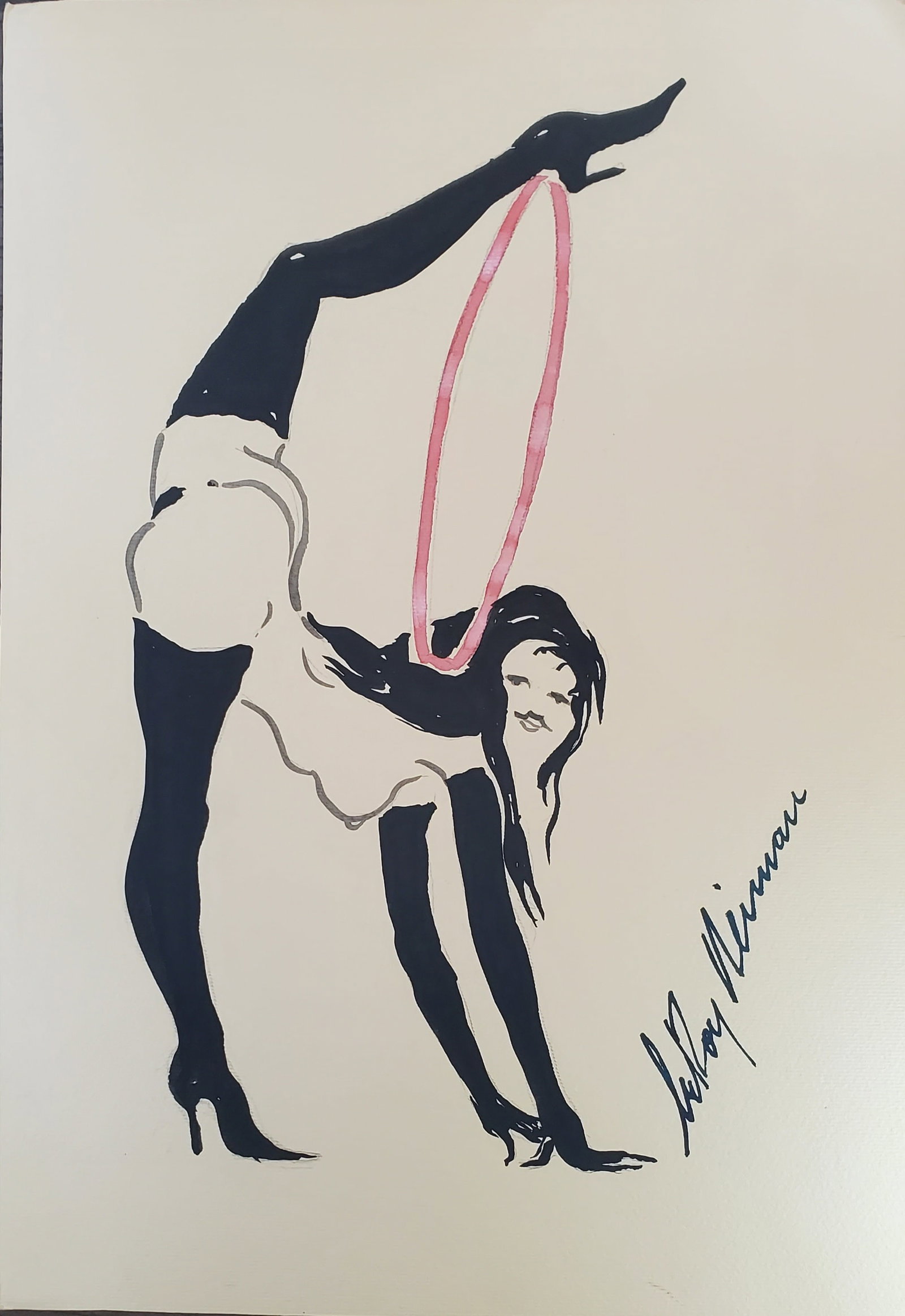Playboy | LeRoy Neiman Femlin Stretching I, Original Drawing (1 of 2)