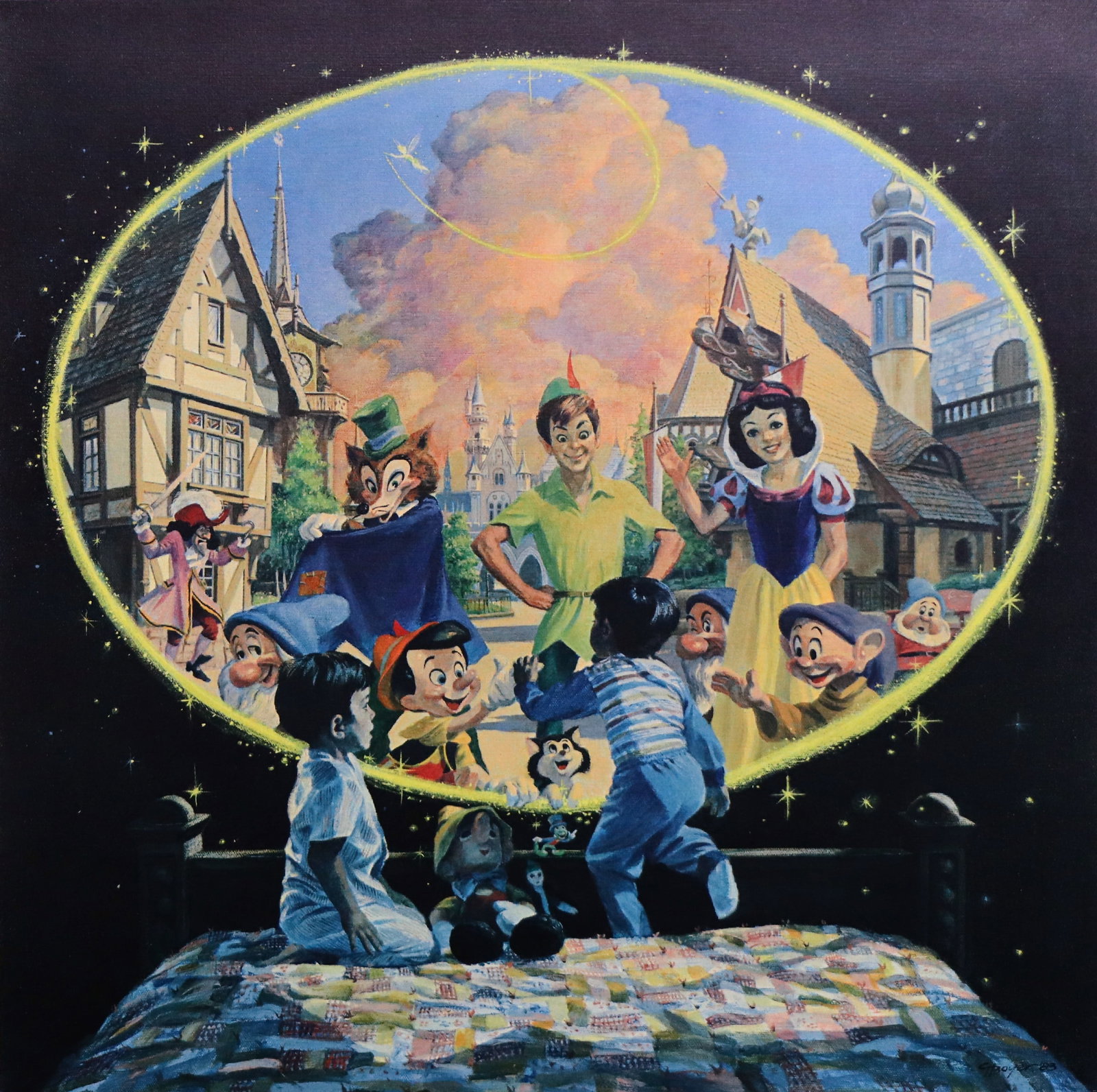 Charles Boyer, 'A Child's Fantasy Come True', Signed Limited Edition Disney Lithograph, 1983: Artist: Charles Boyer (1935 - 2021) Title: 'A Child's Fantasy Come True!' Year: 1983 Limited Edition: 2166 out of 3750 Signed: C Boyer Image Size: 20"x20" Paper Size: 22.5"x22.5" Type: Lithograph Mate