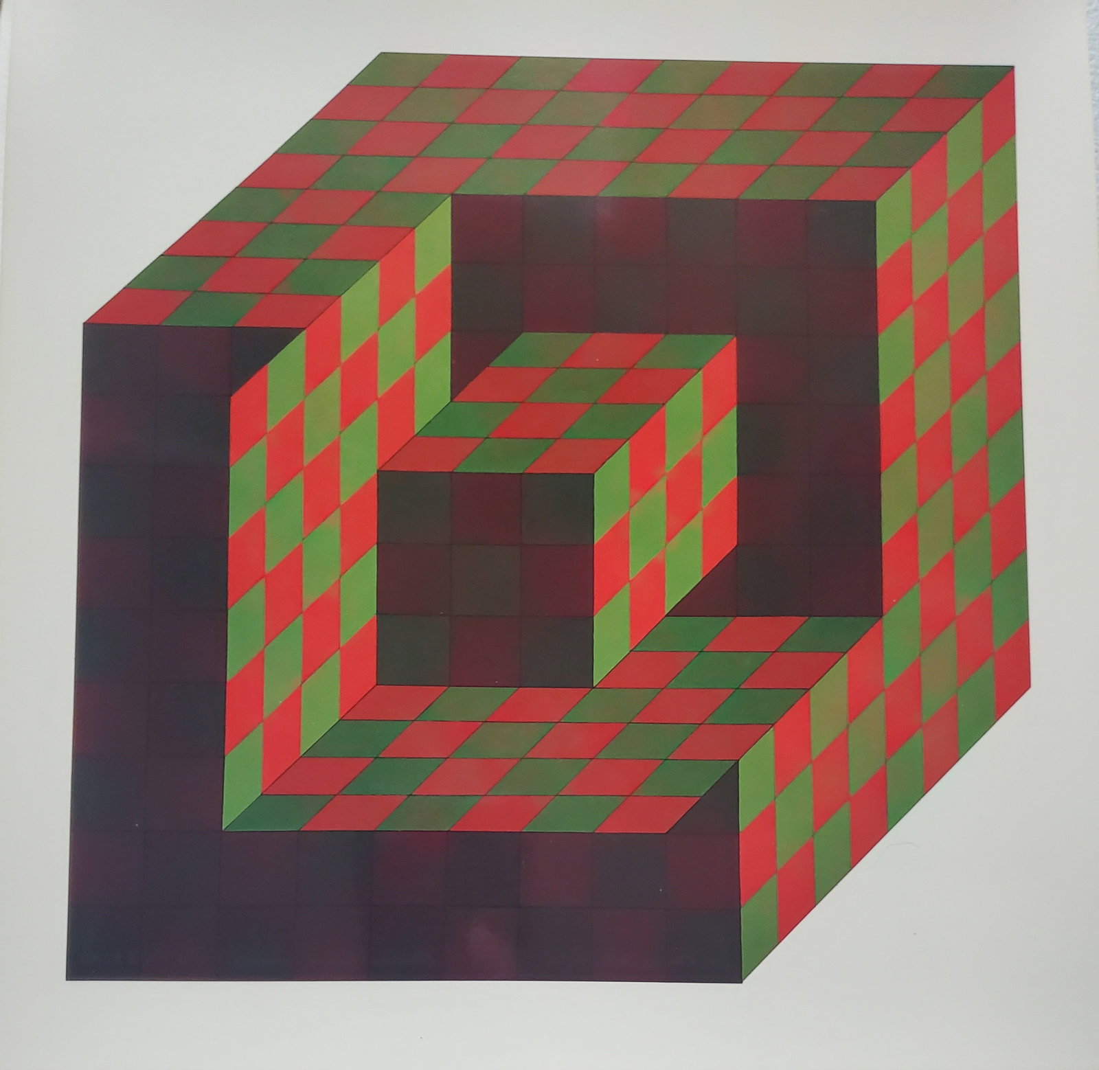 Victor Vaserely, BIDIM, 1968 Framed: Description: Title: BIDIM Type: Monograph on paper Not Signed or numbered, as published Published by Editions Du Griffon Neuchatel in 1975, and printed in Switzerland. Size 10.5 x 10.5" Framed Approx: