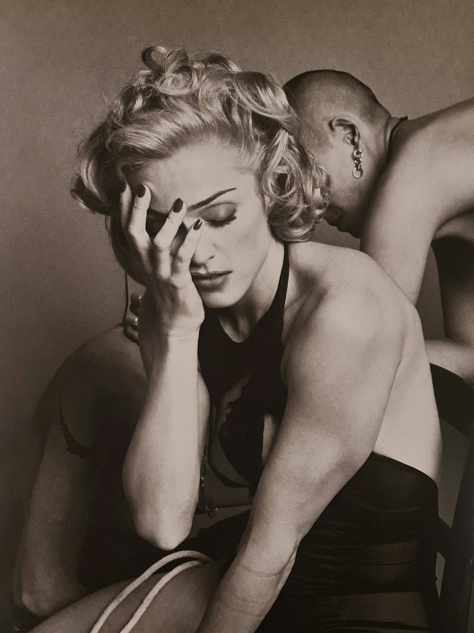 Madonna, Fetish Style: Subject: Madonna, Fetish Style Type Of Print: Fine Duotone Photo Engraving Date Of Print: 1992 Paper: Medium weight - satin/matte finish. Approximate Image Size: 10 x 14 inches Mount Board Size: 16 x 