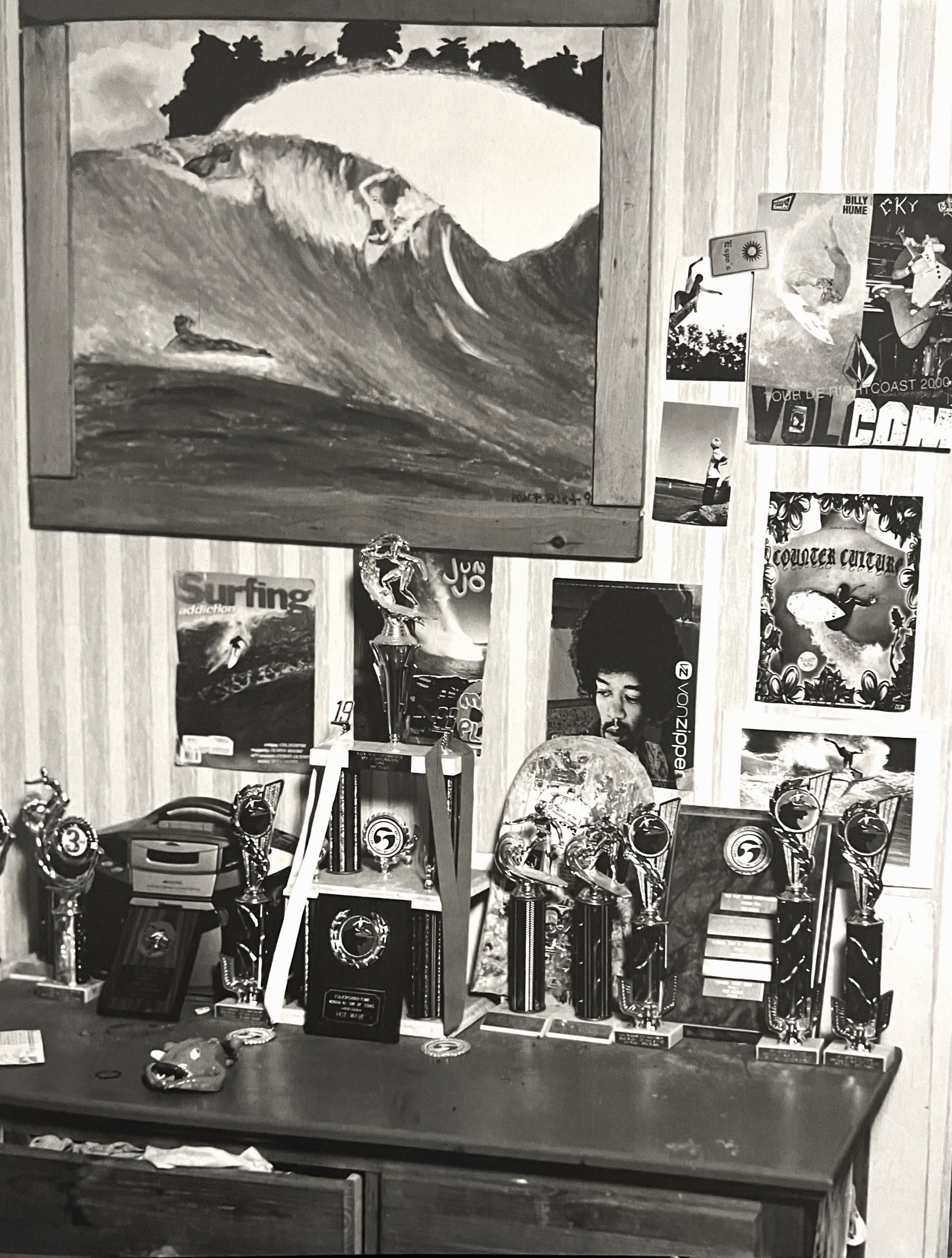 Michael Dweck, Kurt's Surf Trophies, Southampton: Photographer: Michael Dweck is an American visual artist and filmmaker. Best known for his narrative photography, Dweck's work "explores ongoing struggles between identity and adaptation in endangered