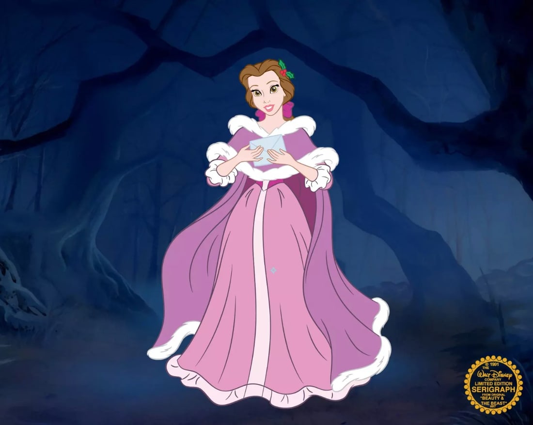 Disney, Beauty & The Beast - Belle, Limited Edition Animation Sericel: Disney Limited Edition Serigraph Cel of BELLE . Disney?s own artists have selected this scene from the original animation drawings used to produce this classic Disney film. Known as a "cel", this imag