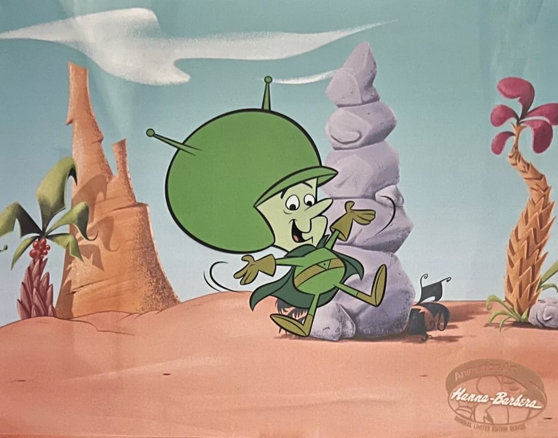Hanna-Barbera, 'Flintstone's - The Great Gazoo', Limited Edition Animation Sericel: Limited edition Sericel of The Flintstones titled "The Great Gazoo". This fantastic animation features Gazoo from The Flintstones as he appeared in the original animated cartoon. Measures 14" x 11". C