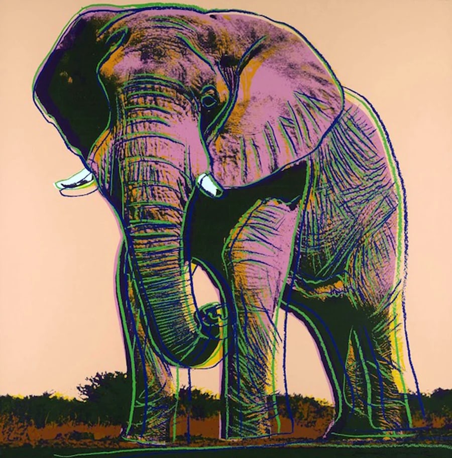 Andy Warhol (After), Endangered Species Portfolio AFRICAN ELEPHANT, 1983: Andy Warhol, (After) Endangered Species Portfolio AFRICAN ELEPHANT, 1983 Screenprint in colors Images size 38 x 38 in This work is an unsigned and Unnumbered Printer's proof, outside of the edition Pr