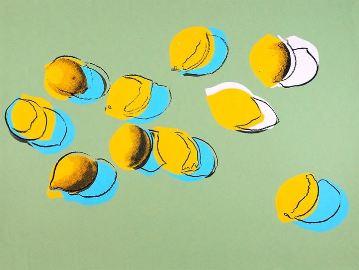 Andy Warhol, (After) Lemons FSII 196, from Space Fruits Still Life 1978: Andy Warhol, (After) Lemons FSII 196, from Space Fruits Still Life 1978 Silkscreen, on Lenox Museum Board Images size 30 x 40 in This work is an unsigned and Unnumbered Printer's proof, outside of the