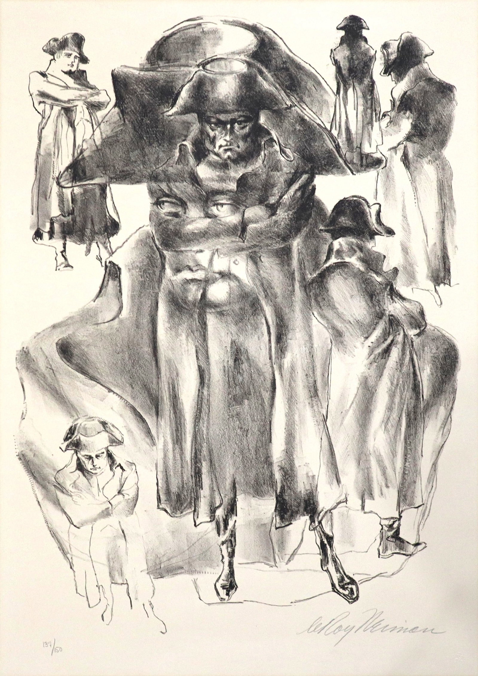 Leroy Neiman, 'Napoleon Bonaparte', Signed Limited Edition Lithograph, 1973: Artist: LeRoy Neiman(1921-2012) Surface: Paper Type: Lithograph Image Dimensions: 35.5"x25" Year Produced: 1973 Edition Size: 150 Edition number: 137/150 Signed & numbered in pencil, by the artist Con