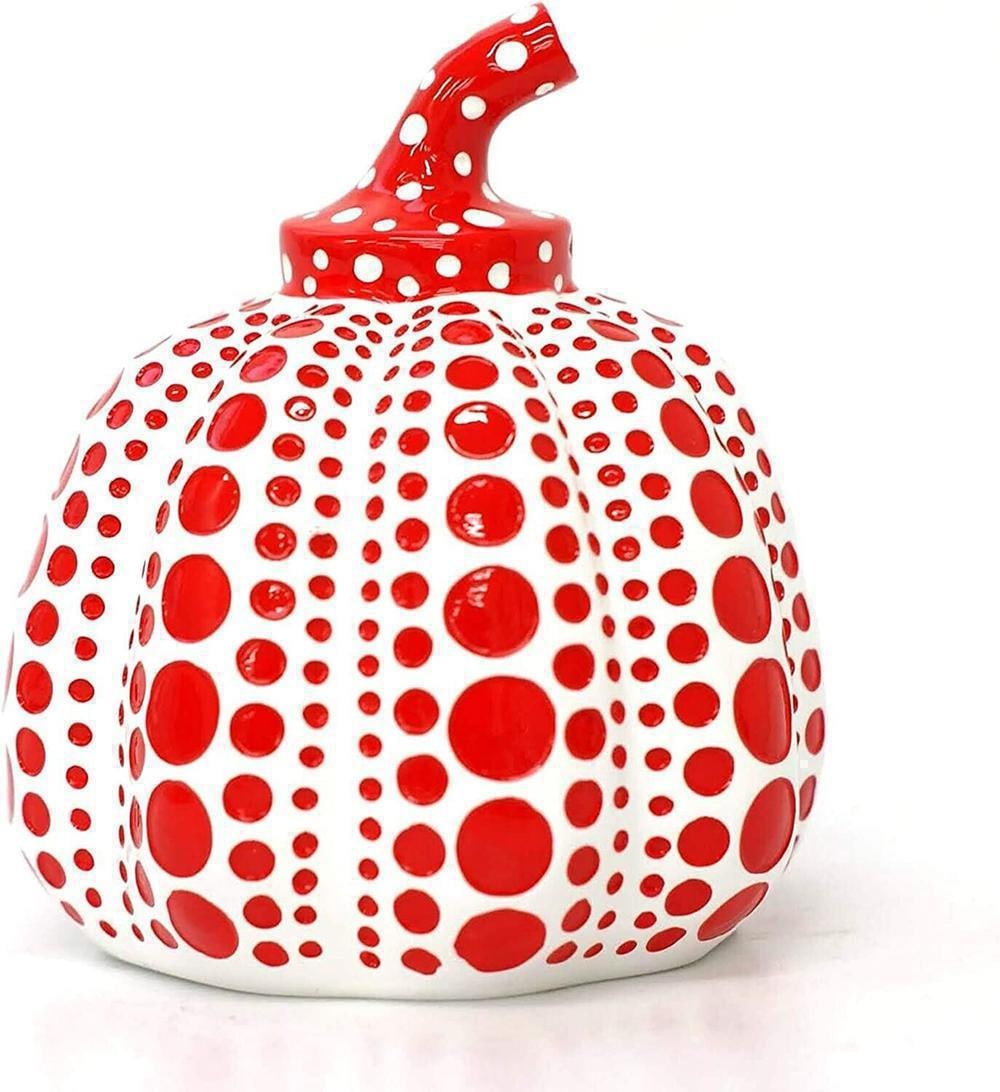 Yayoi Kusama, 'Pumpkin Lammfromm' (Red & White), Sculpture: Yayoi Kusama Pumpkin-Red Resin, Paperweight Sculpture Object: Height: 9.5 cm - Diameter: 7.5 cm Box: Width: 13cm By Height: 10.5cm By Depth: 12.5cm The artwork is in excellent condition. A certificate