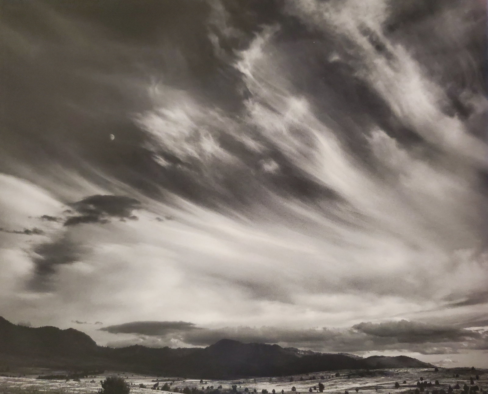 Ansel Adams, Moon and Clouds, Northern California, 1959: Photographer: Ansel Adams (American, 1902 - 1984) - Internationally renowned American photographer. One of the most influential artists in photographic history. Title: "Moon and Clouds, Northern Calif