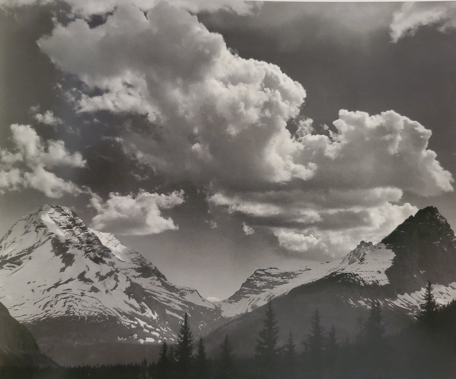 Ansel Adams, Noon Clouds, Mount Jackson and Mount Fusilade, Glacier National Park, Montana, 1942 (1 of 1)