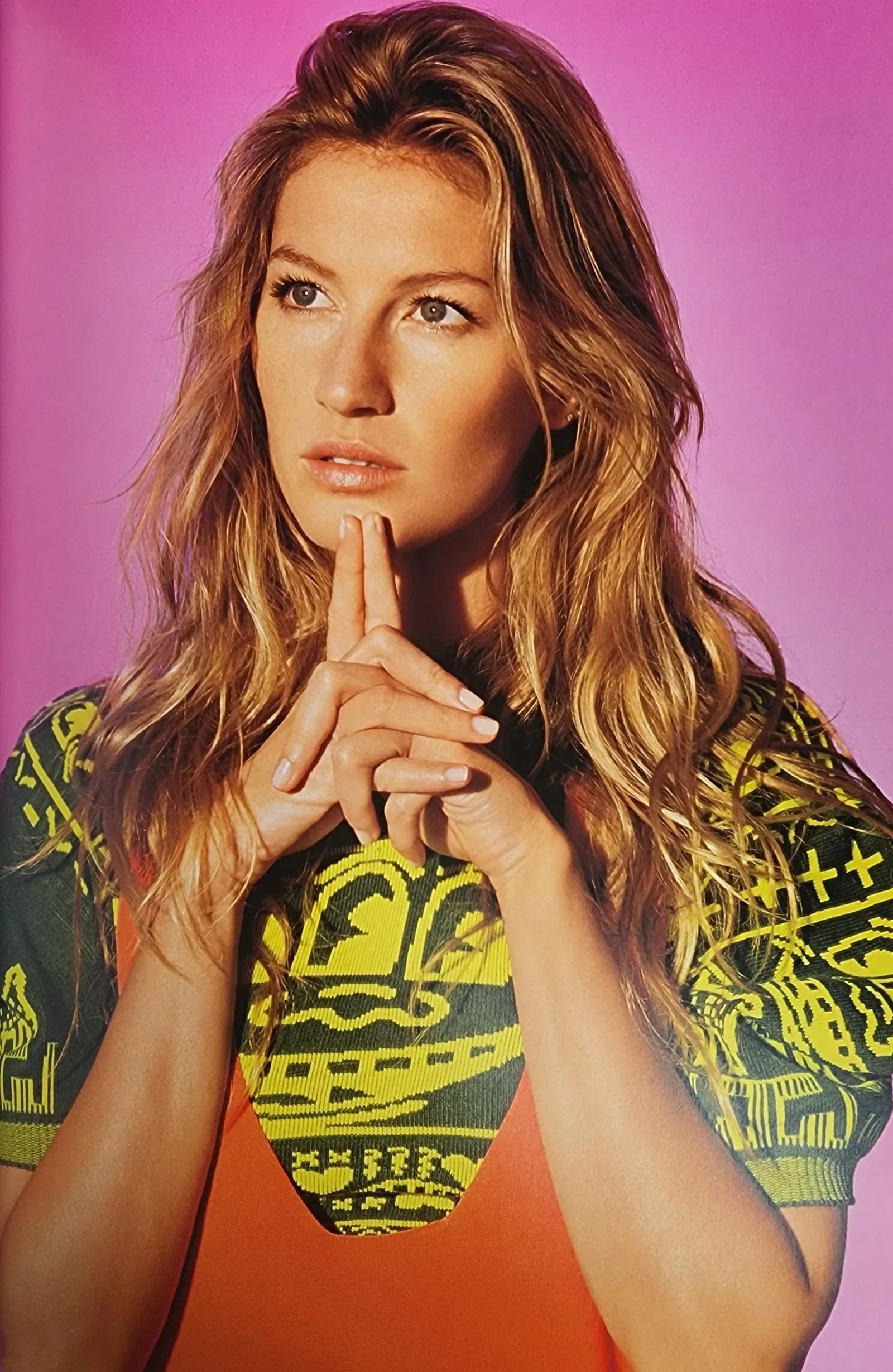 Gisele Bundchen, 2023: Title/Subject: Gisele Bundchen Type Of Print: Authentic Sheet Fed Photogravure/Offset print Date Of Print: 2023 Paper: Medium weight, satin/matte finish Approximate Image Size: 13 x 9 inches Matted Si