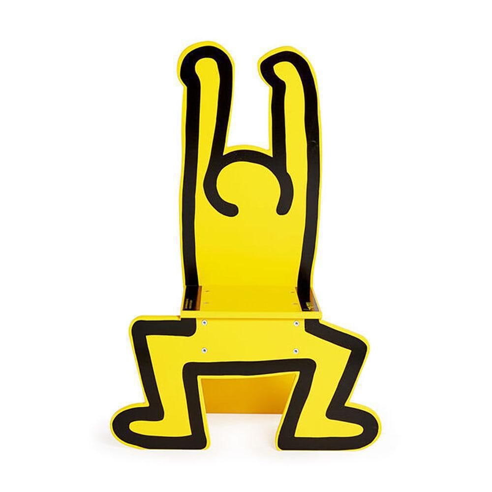 Keith Haring, Kids Chair "Yellow": Artist Keith Haring Size Assembled: 27.5h x 19w x 9"d Material Beech wood, MDF Year of Design 2019 Origin France One of Keith Haring?€?s iconic and energetic figures that appeared in many of his 