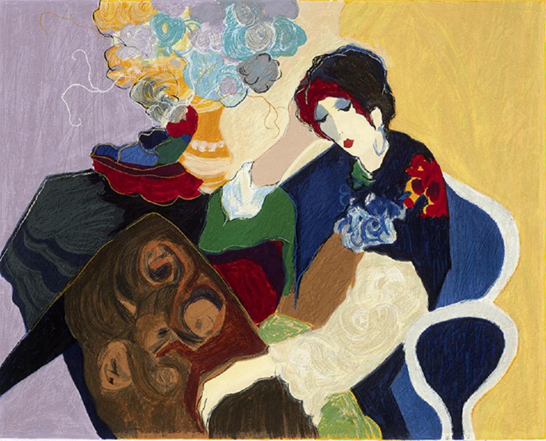 Itzchak Tarkay, Serigraph "Quiet Moments I - 1995", Signed And Numbered Ap: ITZCHAK TARKAY QUIET MOMENTS I - 1995 SERIGRAPH 15 x 12 in HAND-SIGNED IN PENCIL LOWER RIGHT, NUMBERED (AP) LOWER LEFT CONDITION: IN EXCELLENT CONDITION COMES WITH PUBLISHER COA