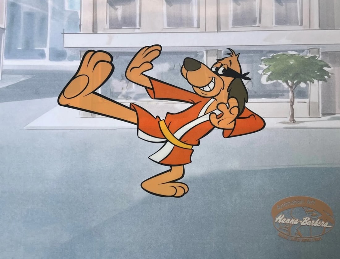 Hanna-Barbera, Hong Kong Phooey Cartoon, Limited Edition Animation Cel: This is a fantastic artistic recreation animation sericel which features Hong Kong Phooey as he appeared in the original classic animated cartoon. Measures 11" x 14". Comes unframed, in excellent cond
