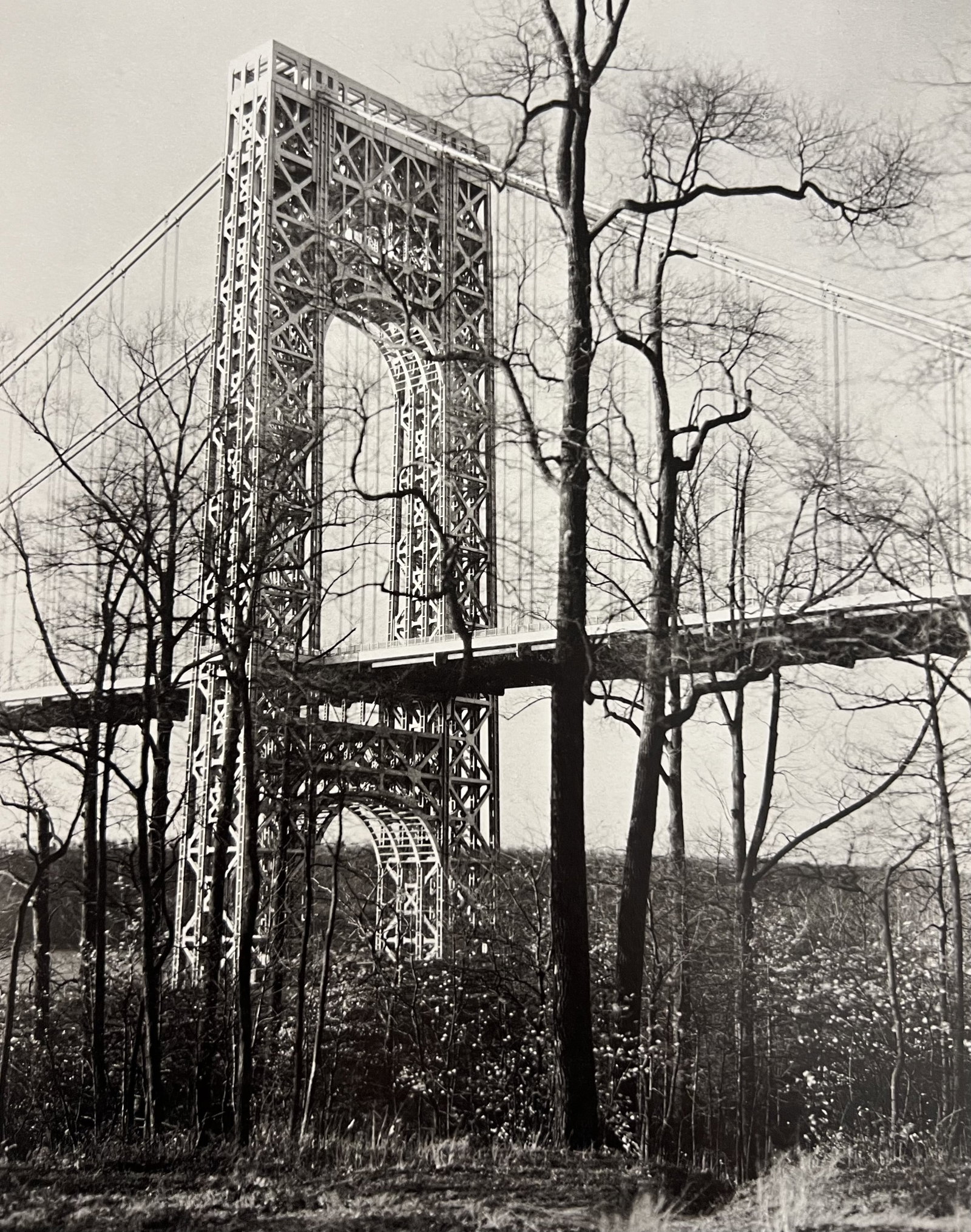 Berenice Abbott, George Washington Bridge II, 1930s: Photographer: Berenice Alice Abbott was an American photographer best known for her portraits of between-the-wars 20th century cultural figures, New York City photographs of architecture and urban des