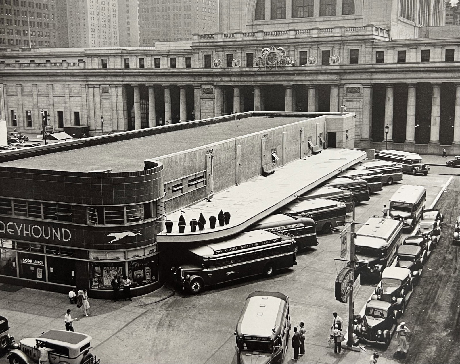 Berenice Abbott, Greyhound Bus Terminal, 244-248 West 34th Street, 1930s: Photographer: Berenice Alice Abbott was an American photographer best known for her portraits of between-the-wars 20th century cultural figures, New York City photographs of architecture and urban des