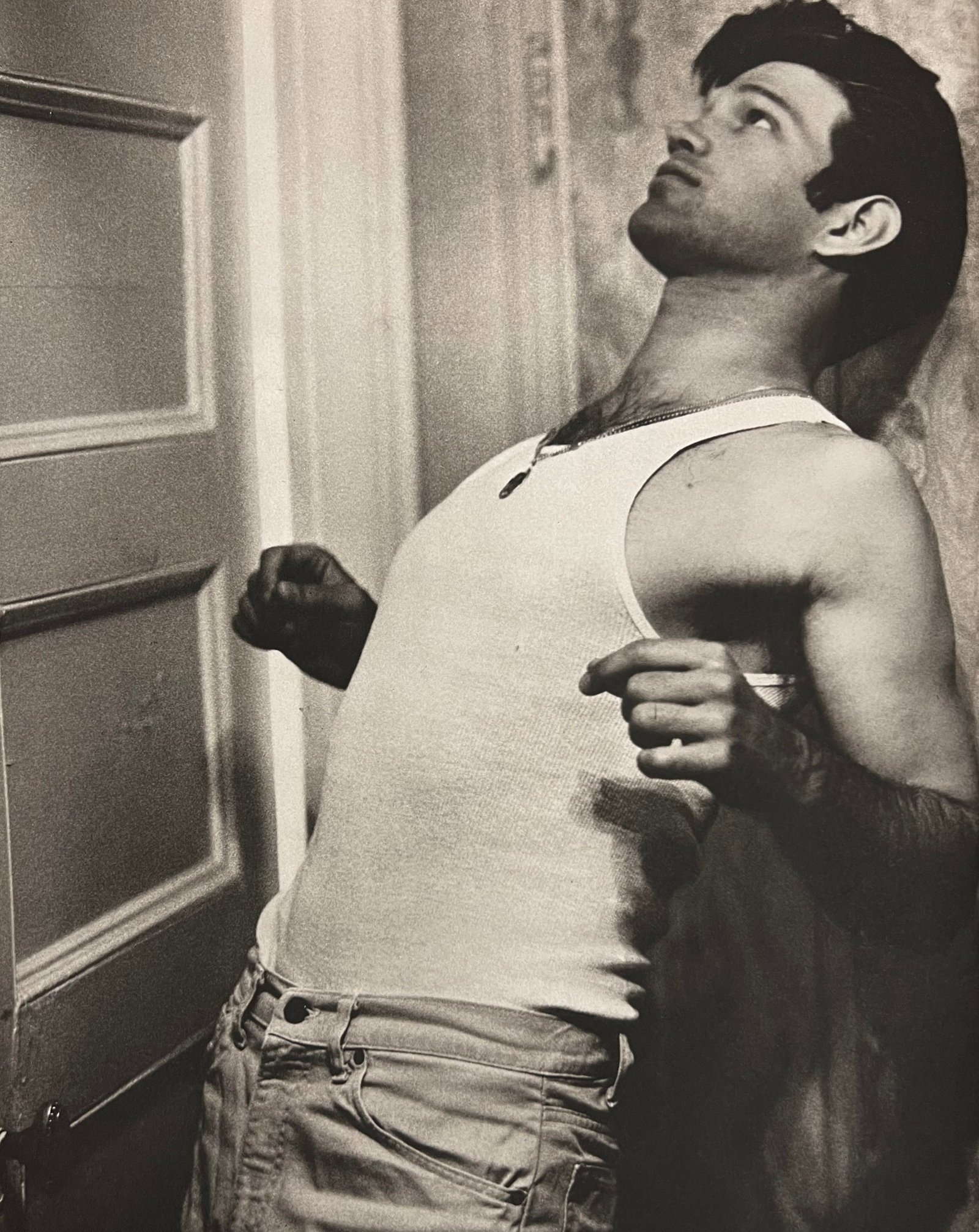 Bruce Weber, Man stretching his back, 1988: Photographer: Bruce Weber (American, b. 1946) - internationally renowned American fashion photographer best known for his racy, erotically charged imagery. Weber has shot the ad campaigns of Calvin Kl