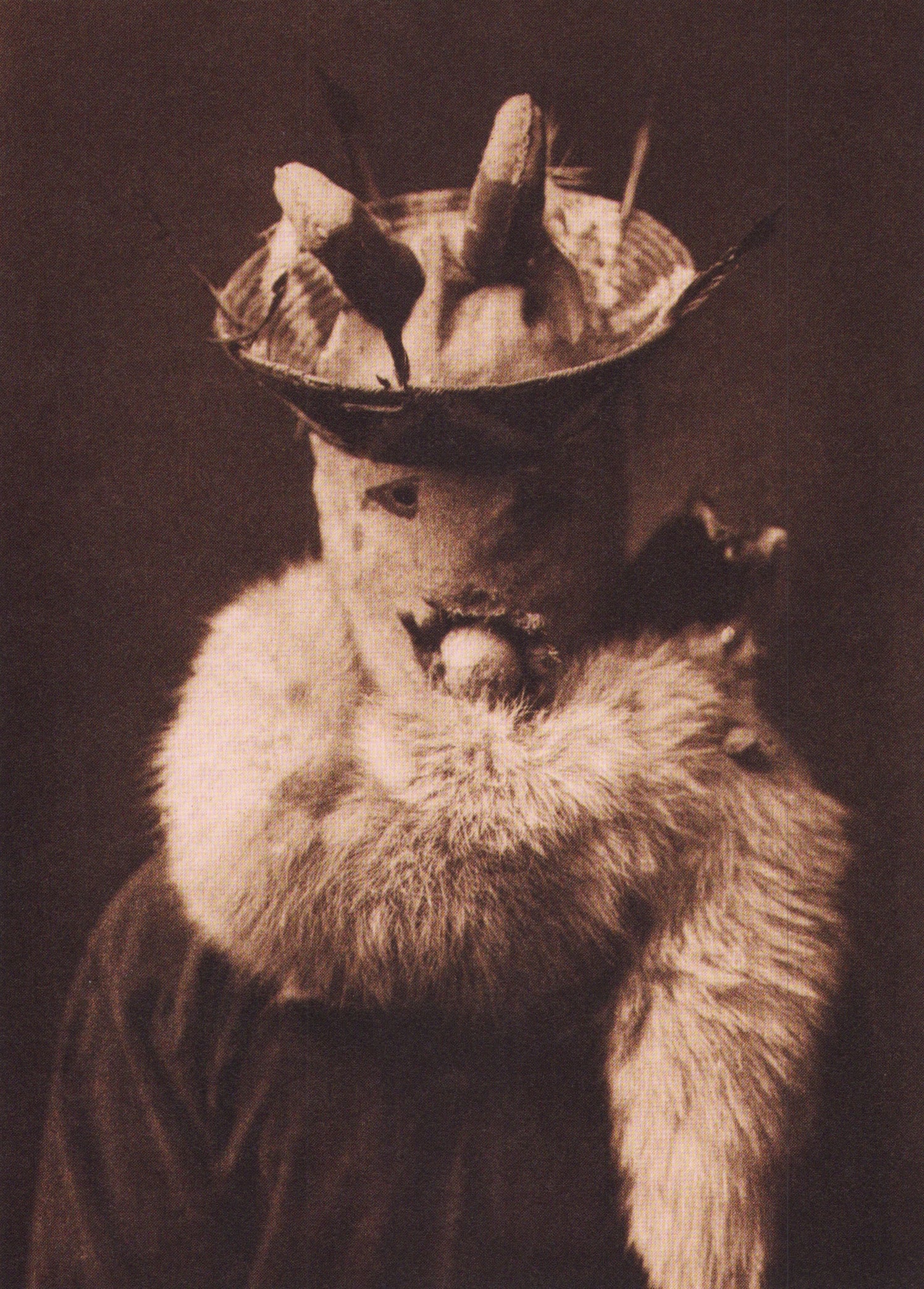 Edward S. Curtis, PLATE 31 Ga askidi Navaho (God of the Harvest), 1904: Photographer: Edward S. Curtis (American, 1868 - 1952) - renowned photographer of the American West and the Native American Indian. Title: FIG. 45 Curtis Studio, (Edward S. Curtis and His Daughter Bet