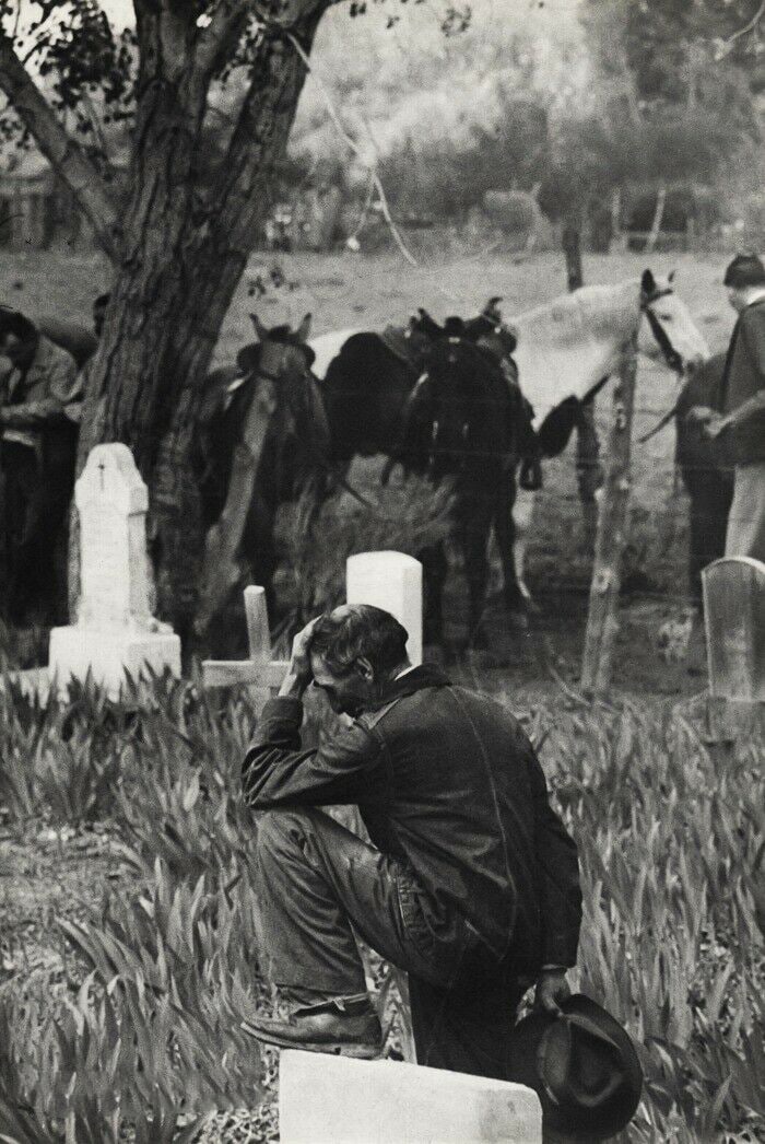 Henri Cartier Bresson, Funeral Mourning Cowboy Cemetery, 1947: Item Details Description Photographer: Henri Cartier-Bresson (French 1908 - 2004) - Internationally renowned photographic artist - widely considered the "father" of modern photojournalism. Subject/Tit