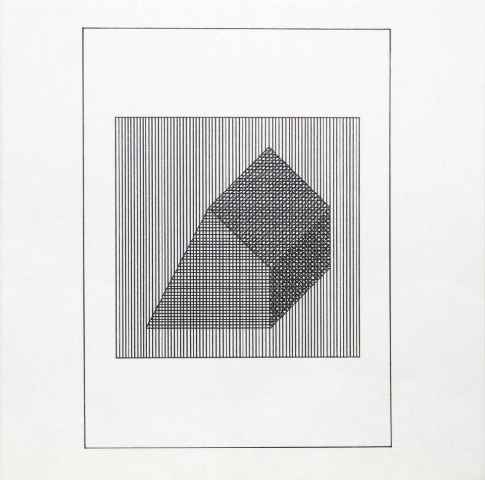 Sol Lewitt, 'Untitled' - Trapezoidal, From The Suite 'Ficciones', Silkscreen: Description Artist: Sol Lewitt Title: Untitled from the Suite "Ficciones" Year: 1984 Dimensions: 8in. by 8in. Edition: From the rare limited edition Publisher: Limited Editions Club, New York Suite: F
