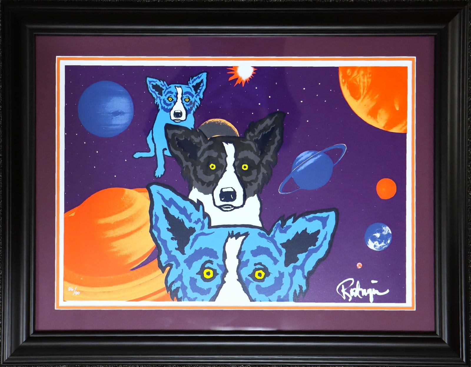 George Rodrigue, Tiffanys Universe, Signed Limited Edition Serigraph Framed
