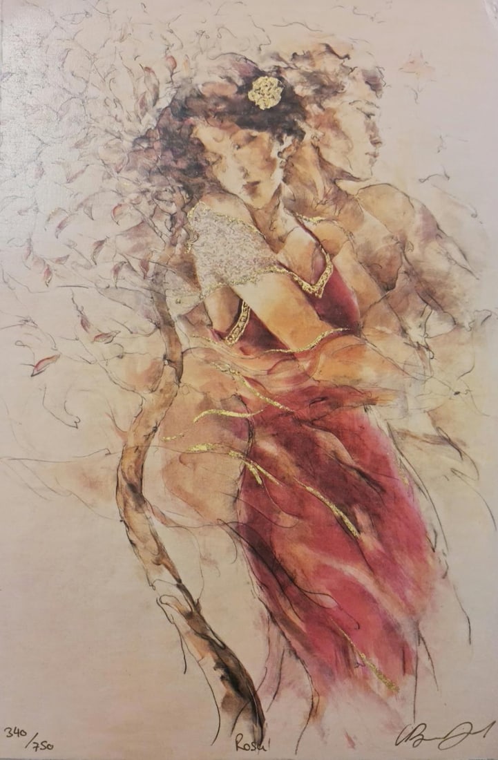 Gary Benfield, Rosa, Signed Limited Edition Serigraph, 2005: Artist: Gary Benfield Title: Rosa Medium: Seriolithograph Year: 2005 Size: 17" x 12" Edition: Open Edition Hand-Signed & Numbered Condition: Excellent Certificate of Authenticity is included