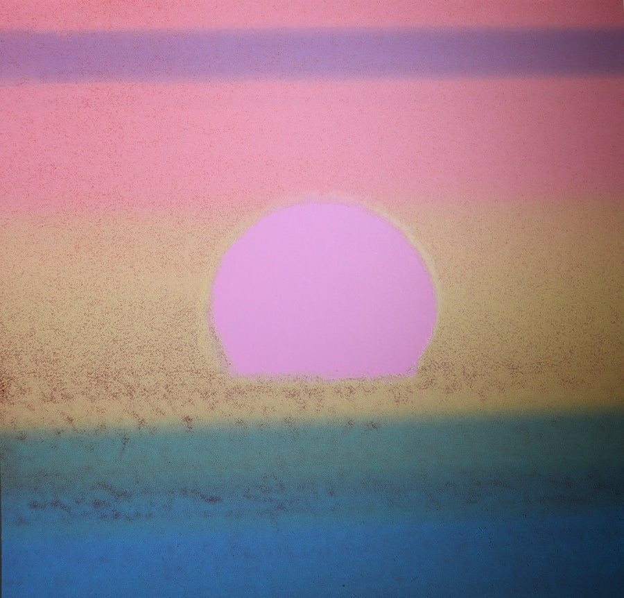 Andy Warhol, (After) Sunset, Unique Edition Print, FSII (512): Andy Warhol title; Sunset, Unique Edition Print, FSII (512) silkscreen, Printer's proof, not signed and not numbered Paper size: 34 x 34 inch Images size: 34 x 34 inch Condition: Artwork is in Very go