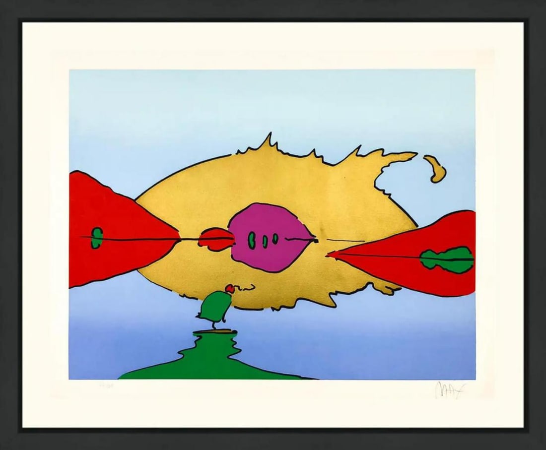 Peter Max 'Moonscape II 1978',Hand Signed & Numbered, Serigraph: Serigraph in colors on paper. Hand signed and numbered by the artist. From the edition of 150. Frame size approx 28 x 34 inches. Artwork is in excellent condition. included. Creator: Peter Max (1937, 