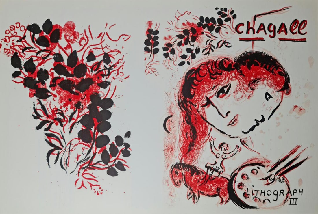 Marc Chagall, Lithographe III - Volume 3, 1969: Marc Chagall Lithograph Signed on the plate Rare Vintage Volume 3 Litho III Year: 1962-1968 Published: 1969 This is a Limited Edition, Volume 3 Lithograph III Image Size: Approximately 21" x 14" Condi