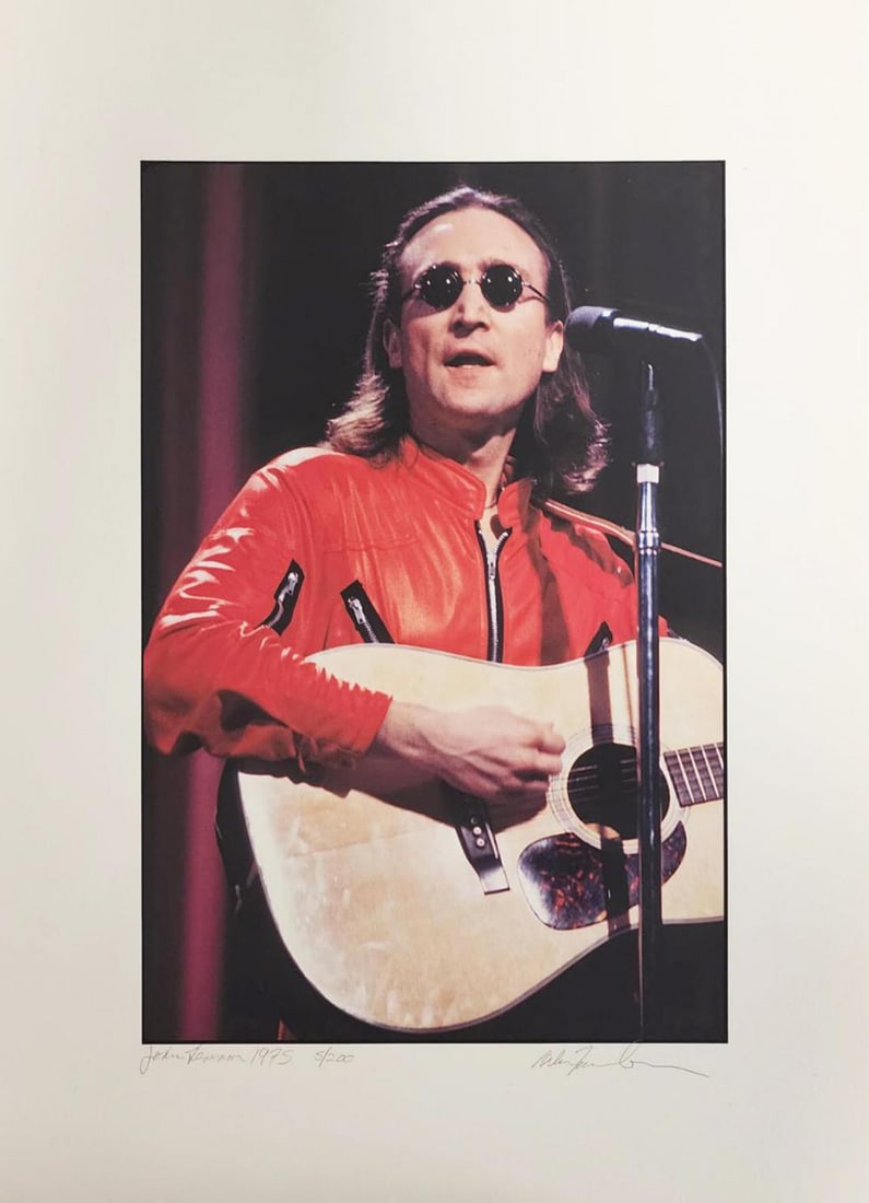 Allan Tannenbaum, John Lennon, 1975, Signed Limited Edition Ink Jet Print: Allan Tannenbaum "John Lennon Last Concert, 1975" Inkjet print Paper size: 19 x 13 Inches Image Size: 12 7/8 x 8 5/8 Edition Number: From the second edition of 200 1988 Signed, Numbered, Titled & date