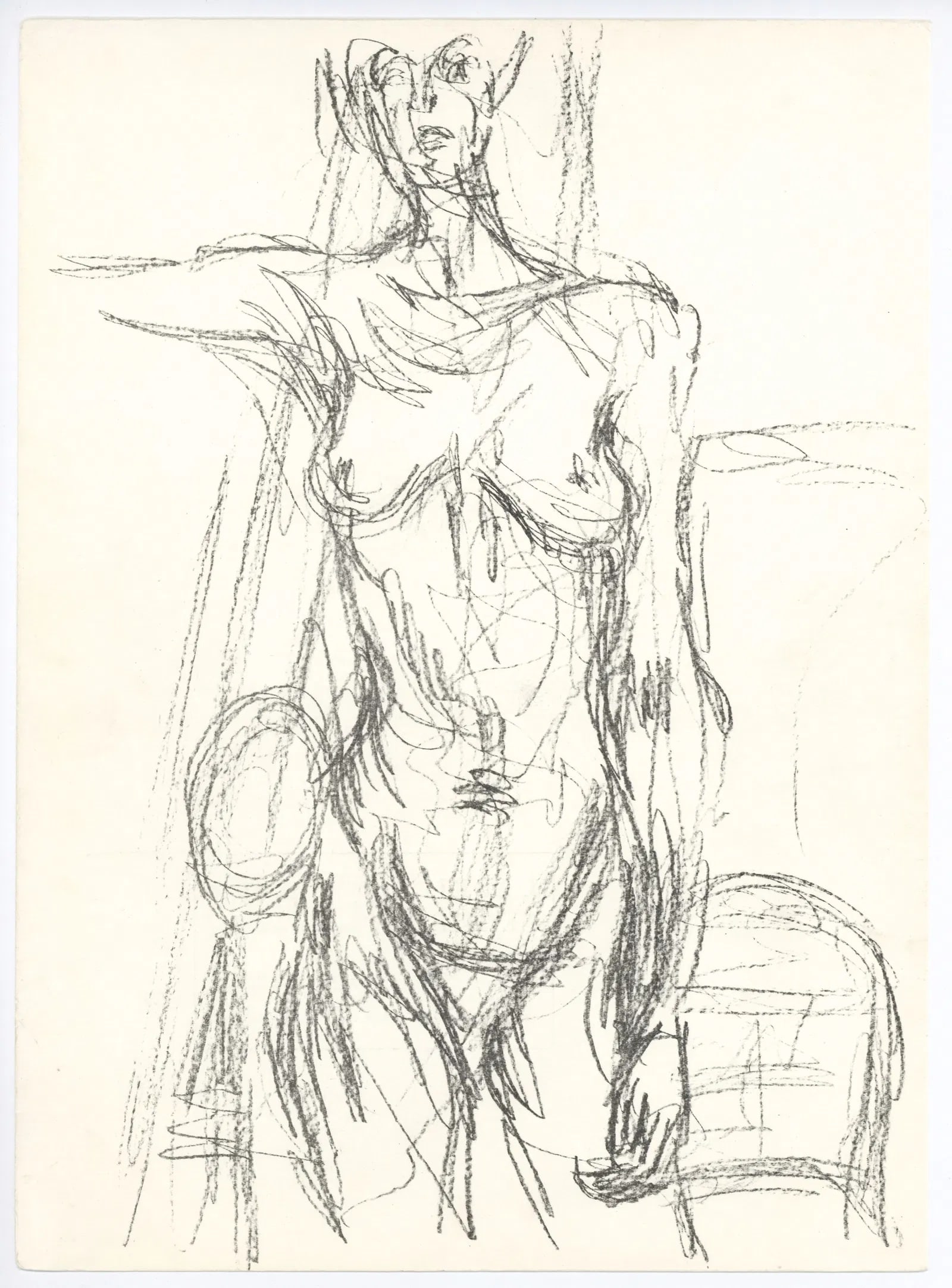Alberto Giacometti, 'Nu' original lithograph, 1961: Artist: Alberto GiacomettiTitle: 'Nu'Year: 1961Medium: Original Lithograph on v?lin paperDimensions: 15in. by 11in.Edition: From the rare limited editionReference : Lust, 148-161Published by Maeght ed