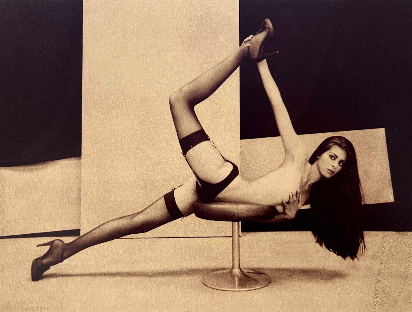 Marc Lagrange, Body Stretch, 2011: Photographer: Marc Lagrange was a Belgian photographer known for his nude portraits of female figures. Lagrange created dream-like and fantastical narrative pictures populated by beautiful nudes that 
