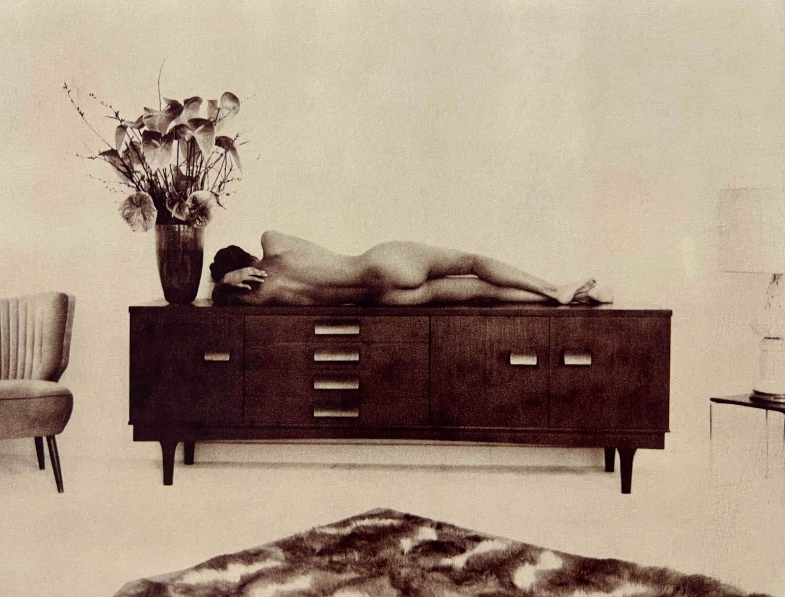 Marc Lagrange, Le Dressoir, 2013: Photographer: Marc Lagrange was a Belgian photographer known for his nude portraits of female figures. Lagrange created dream-like and fantastical narrative pictures populated by beautiful nudes that 