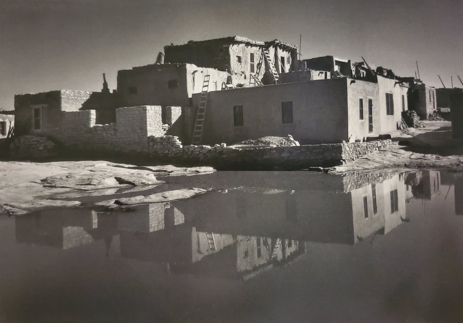 Ansel Adams, Buildings and Pool, Acoma Pueblo, New Mexico, 1942: Photographer: Ansel Adams (American, 1902 - 1984) - Internationally renowned American photographer. One of the most influential artists in photographic history. Title: "Buildings and Pool, Acoma Puebl